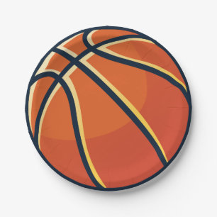 Sports Orange Basketball Geburtstagsfeier Pappteller