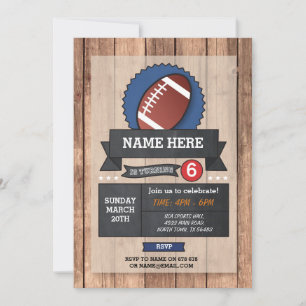 Sports Party American Football USA Birthday Invite Einladung