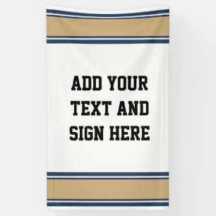 SPORTS STRIPES - blau-beige grau + Ihre Ideen Banner