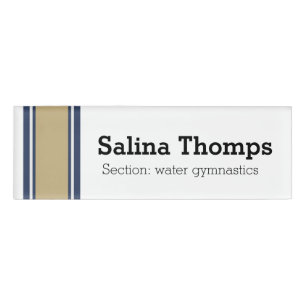 SPORTS STRIPES - blau-beige grau + Ihre Ideen Namenschild