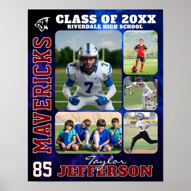 Sports Team High School Senior Day Picture Collage Poster (Vorne)