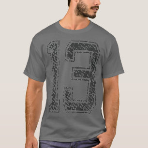 Sports Team Nummer 13 Jahr 2013 Mitternacht Schwar T-Shirt