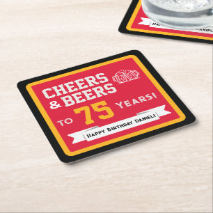 Sports-Themen-Biere und Prost-Geburtstagsfeier Rechteckiger Pappuntersetzer