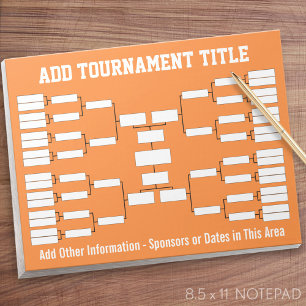 Sports Tournament Bracket Notizblock