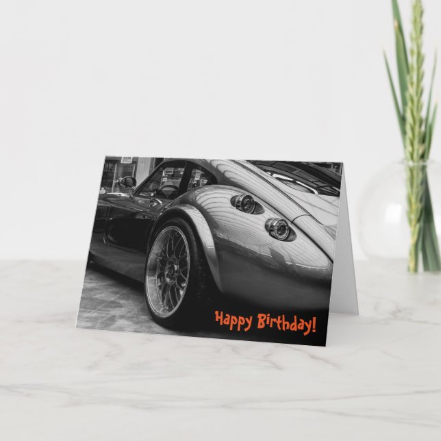 Sportscar Happy Birthday Grußkarte Karte (Vorderseite)