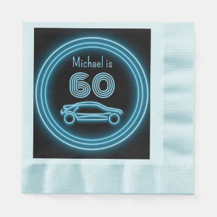 Sportscar Thema für Motorsportler Blue Serviette