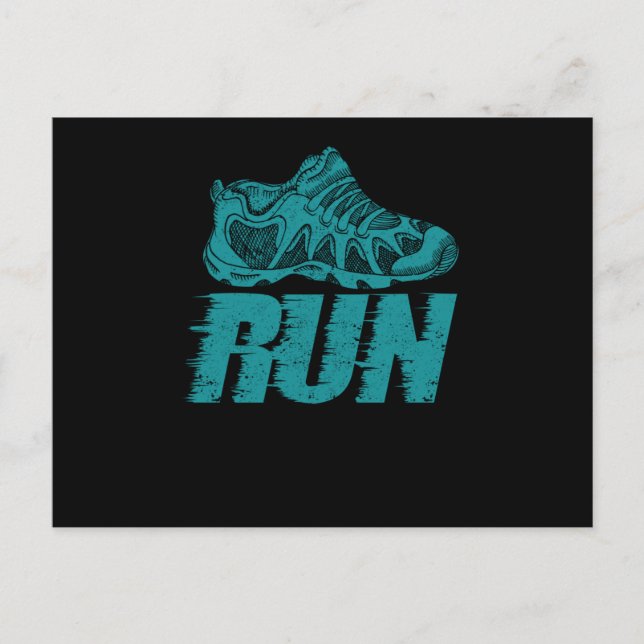 Sportschuhlauf Funny Running Sprint Joggen Postkarte (Vorderseite)
