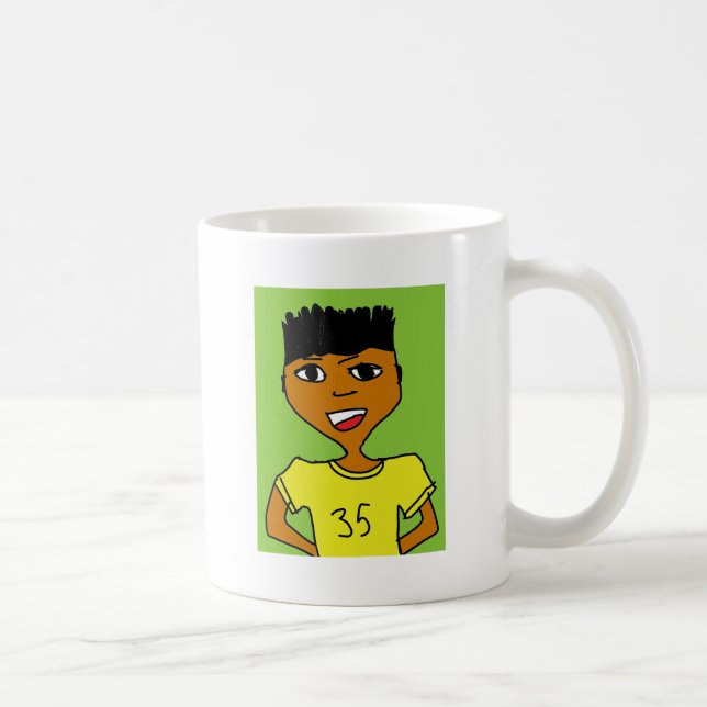 Sportschwarzer Cartoon Tasse (Rechts)