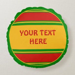 Sportseiten Button Rastafari + Ihr Text Rundes Kissen