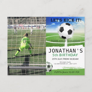 Sportskinder Foto Fußball Geburtstagsfeier Postkarte