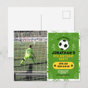 Sportskinder Fußball Foto Geburtstagsfeier Postkarte