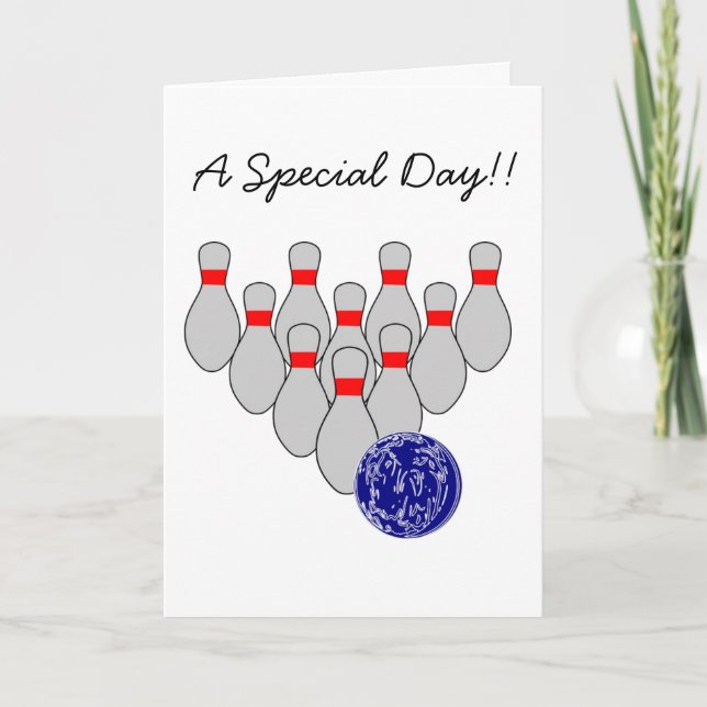 Sportsman Bowling Birthday Card Karte (Vorderseite)