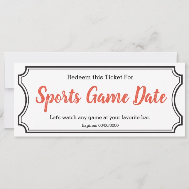 Sportspiel Datum IOU Ticket (Vorderseite)