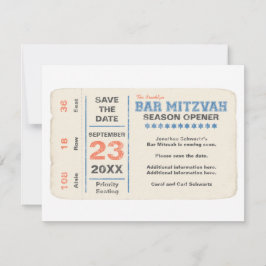 Sportsstar Bar Mitzvah Save the Date Karte Blau