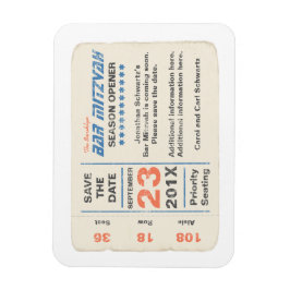 Sportsstar Bar Mitzvah Save the Date Karte Blau Magnet