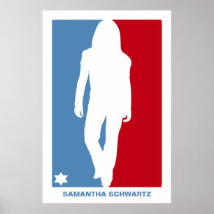 Sportstar Bat Mitzvah Poster in Rot und Blau