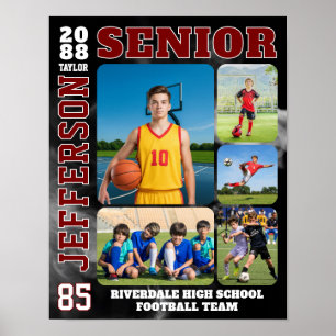 Sportsteam-Spieler-Senior-Night-Foto-Collage Poster