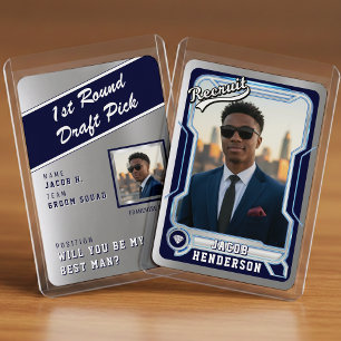 Sportstrading Card Foto Blaues Junggesellen Antrag