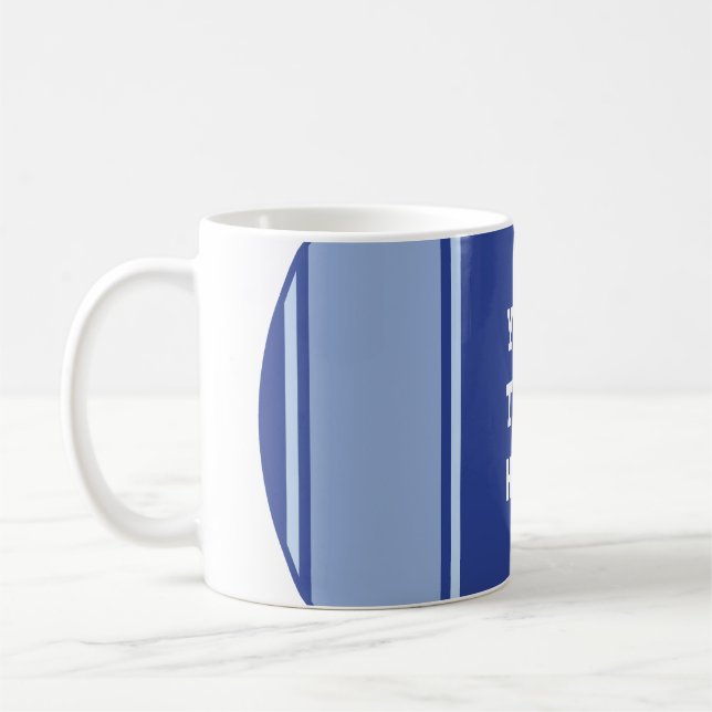 SPORTSTREIFEN - Blau + Ihr Text Kaffeetasse (Links)