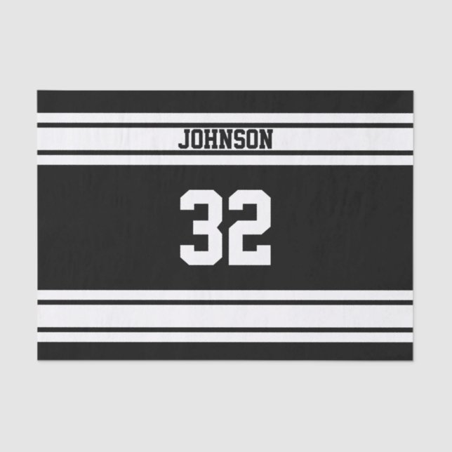 Sportstreifen in Weiß und Schwarz Seidenpapier (Vorderseite)