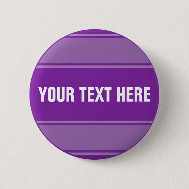SPORTSTREIFEN - lila + Ihr Text Button (Vorderseite)