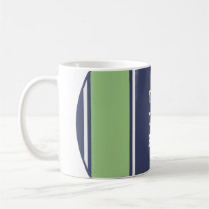 SPORTSTREIFEN - Matt Blue Green + Ihr Text Tasse