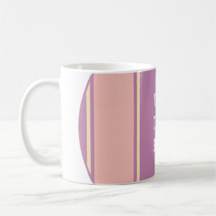 SPORTSTREIFEN - Pastellviolett Gelb + Ihr Text Tasse