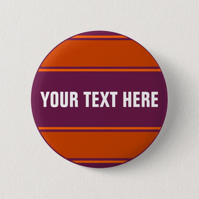 SPORTSTREIFEN - Plum Orange + Ihr Text Button (Vorderseite)