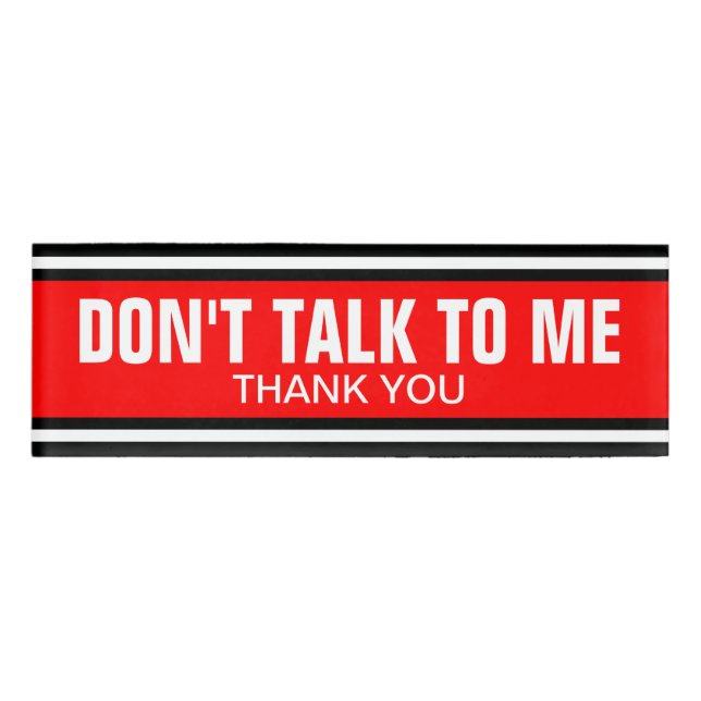 SPORTSTREIFEN - Rot Schwarz-weiß + Ihre Ideen Namenschild (Vorderseite)