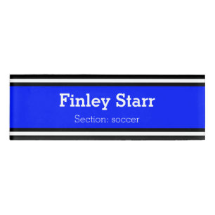 SPORTSTREIFEN - Royal Schwarz-weiß + Ihre Ideen Namenschild