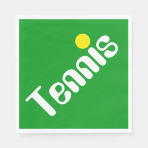 Sportsweißer TENNIS-Text auf hellgrün Serviette