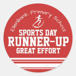 Sporttag Läufer große Mühe rot Auszeichnung Runder Aufkleber