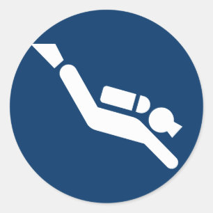 Sporttauchen-Symbol-Aufkleber Runder Aufkleber