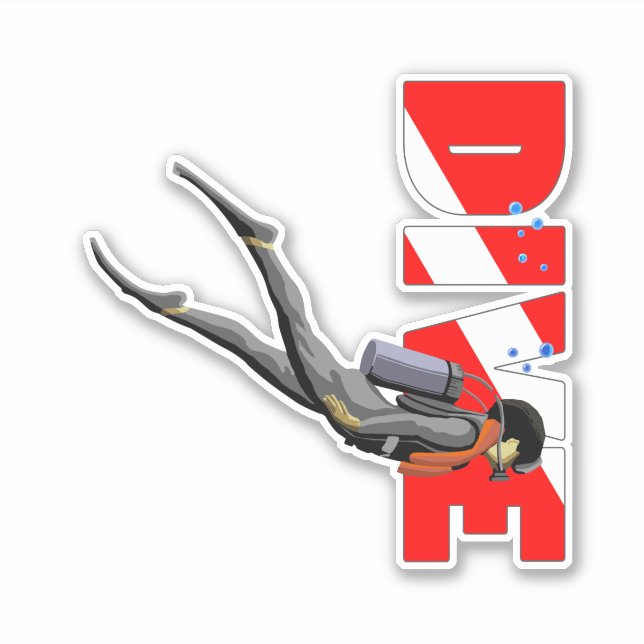 Sporttaucher Aufkleber (Vorderseite)