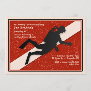 Sporttaucher-Flaggen-Einladung Einladung