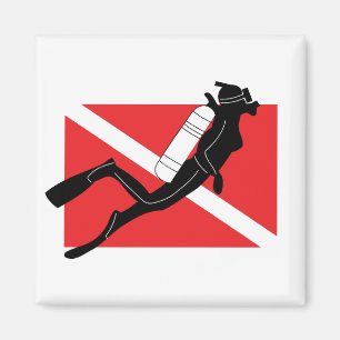 Sporttaucher kennzeichnen unten mit weiblichem magnet