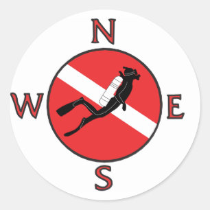 Sporttaucher Runder Aufkleber