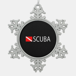 Sporttaucher Schneeflocken Zinn-Ornament