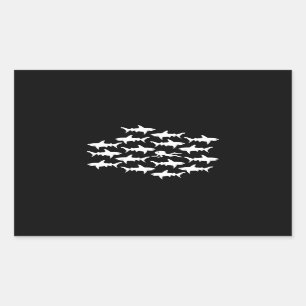 Sporttaucher-Schwimmen mit einer Schule der Rechteckiger Aufkleber