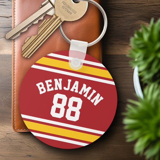Sportteam Football Jersey Individuelle Name Nummer Schlüsselanhänger (Personalized Keychain - Sports Jersey Football Theme)