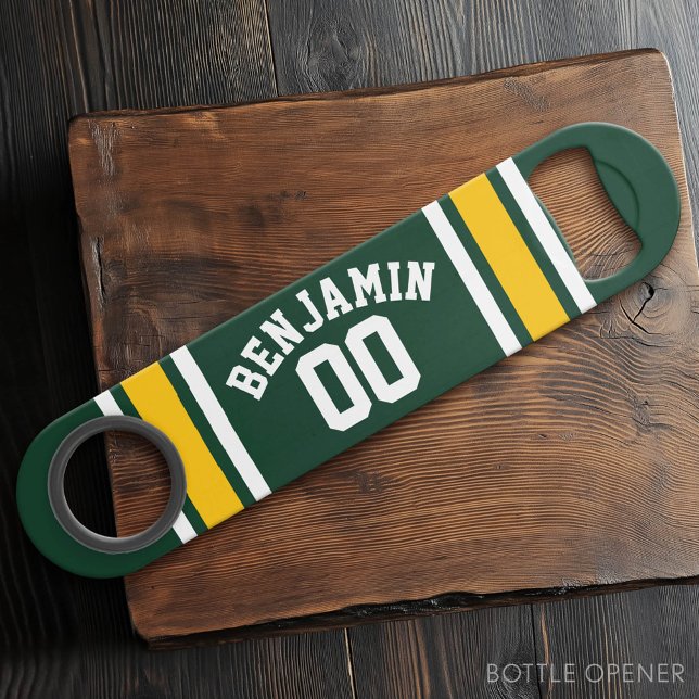 Sportteam Football Jersey Individuelle Name Nummer Speedflaschenöffner (Custom Bar Key)