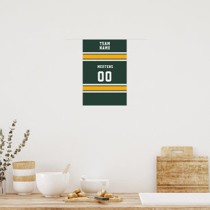 Sportteam Ihr Name Grün Gold Weiß Poster