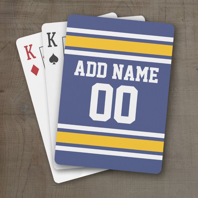 Sportteam Jersey mit Individuelle Name und Nummer Spielkarten (Personalized Playing Cards - Sports Jersey Design)