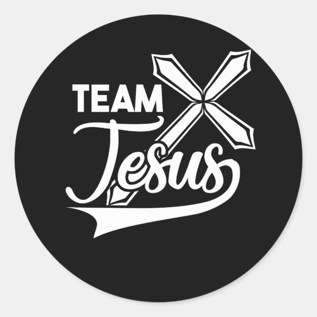 Sportteam Jesus Christlicher Glaube Kreuz Christus Runder Aufkleber (Vorderseite)
