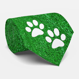 Sportteam Mascot Paw Drucke auf Grass Print Krawatte