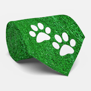 Sportteam Mascot Paw Drucke auf Grass Print Krawatte