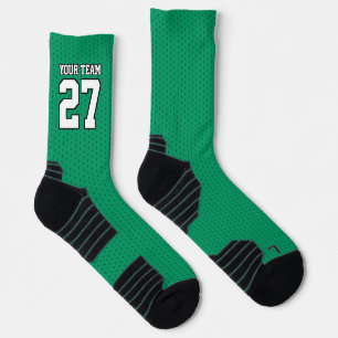 Sportteam Nummer Grün Weißer Korbball Socken