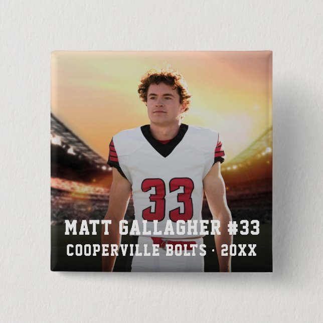 Sportteam Spieler | Foto-Taste Button (Vorderseite)
