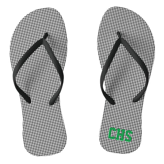 Sportteam Spirit Karo INITIALS Schulfarben Flip Flops (Fußbett)