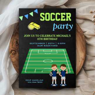 Sportthema Boys Fußball Geburtstagsparty Einladung